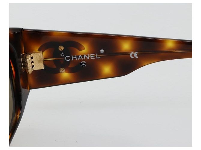 Gafas de sol CHANEL de Plástico Marrón Oro CC Auth yk20489M Castaño Dorado - vista 7