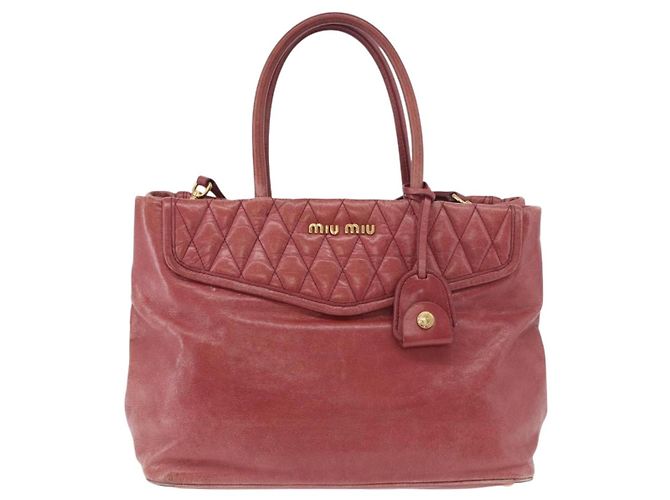 Borsa a mano Miu Miu Matelasse in pelle 2way Rosa Oro Auth gh2131 D'oro - vista 13