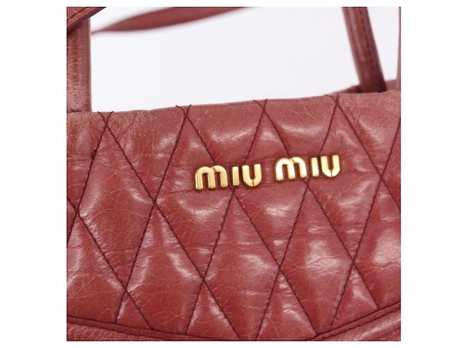 Borsa a mano Miu Miu Matelasse in pelle 2way Rosa Oro Auth gh2131 D'oro - vista 18