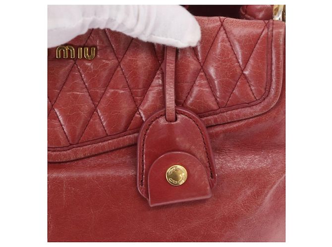 Borsa a mano Miu Miu Matelasse in pelle 2way Rosa Oro Auth gh2131 D'oro - vista 19