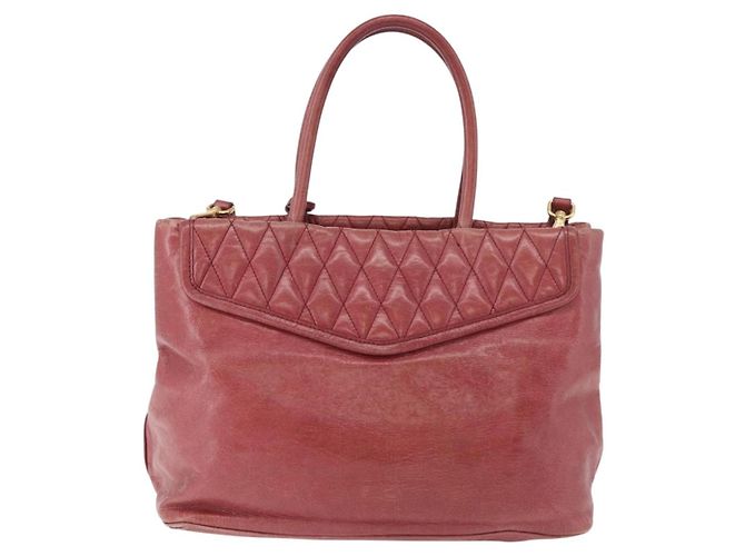 Borsa a mano Miu Miu Matelasse in pelle 2way Rosa Oro Auth gh2131 D'oro - vista 2