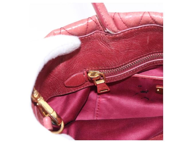 Borsa a mano Miu Miu Matelasse in pelle 2way Rosa Oro Auth gh2131 D'oro - vista 26