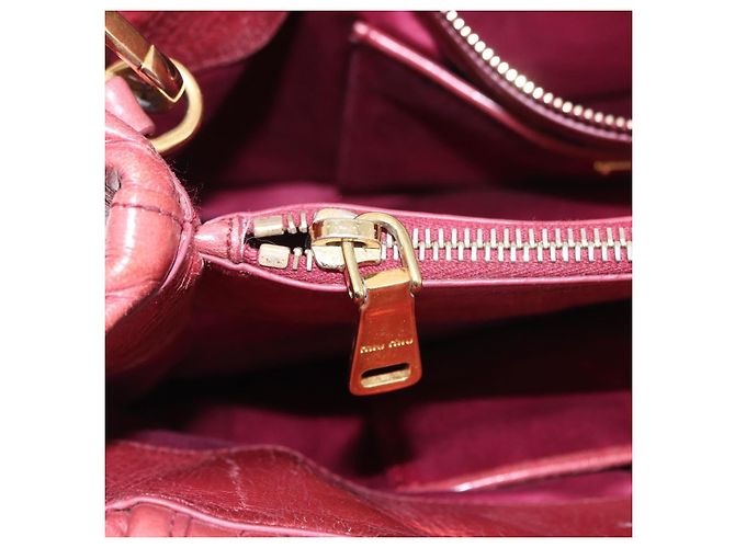 Borsa a mano Miu Miu Matelasse in pelle 2way Rosa Oro Auth gh2131 D'oro - vista 28