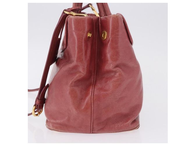 Borsa a mano Miu Miu Matelasse in pelle 2way Rosa Oro Auth gh2131 D'oro - vista 3