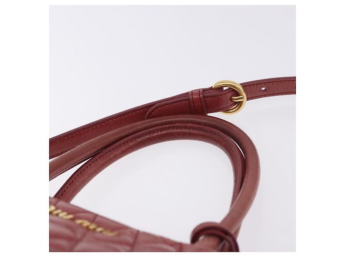 Borsa a mano Miu Miu Matelasse in pelle 2way Rosa Oro Auth gh2131 D'oro - vista 8