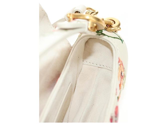 Borsa a tracolla Christian Dior Saddle in pelle 2way White Gold Auth 181753SAM Bianco D'oro - vista 25