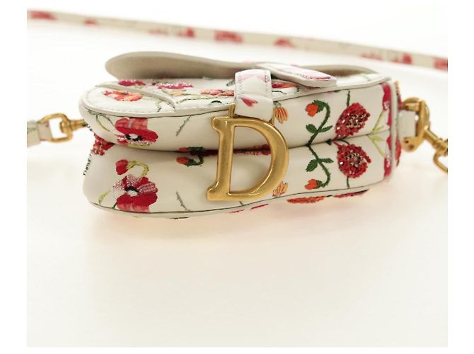 Borsa a tracolla Christian Dior Saddle in pelle 2way White Gold Auth 181753SAM Bianco D'oro - vista 5