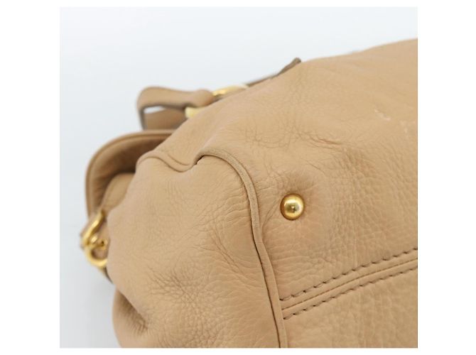 Borsa Tote Miu Miu in pelle beige oro Auth 184214A D'oro - vista 14
