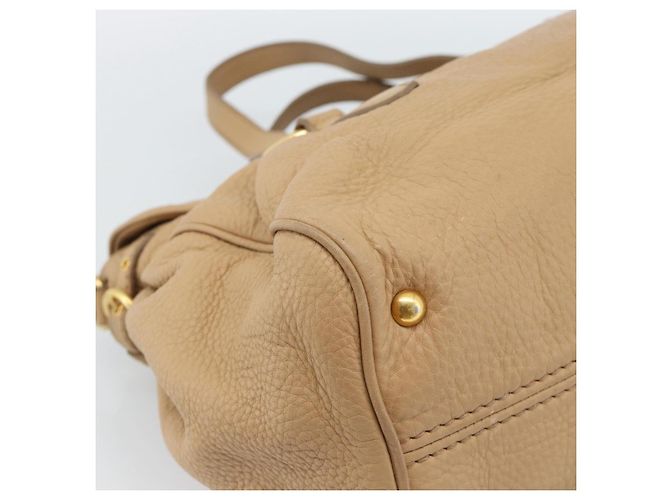Borsa Tote Miu Miu in pelle beige oro Auth 184214A D'oro - vista 16
