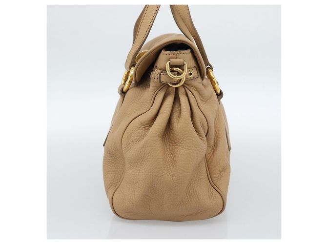 Borsa Tote Miu Miu in pelle beige oro Auth 184214A D'oro - vista 4