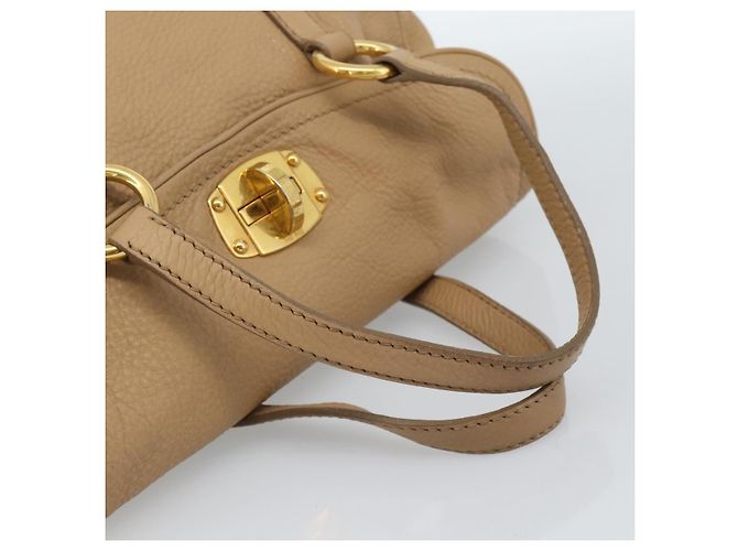 Borsa Tote Miu Miu in pelle beige oro Auth 184214A D'oro - vista 7