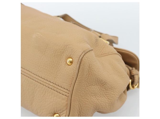 Borsa Tote Miu Miu in pelle beige oro Auth 184214A D'oro - vista 9