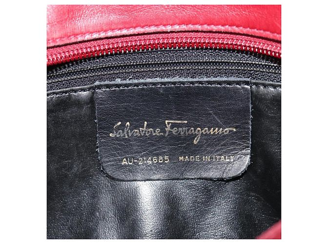 Borsa a tracolla Salvatore Ferragamo Vala in tela e pelle rosso oro Auth ka4578A D'oro - vista 12
