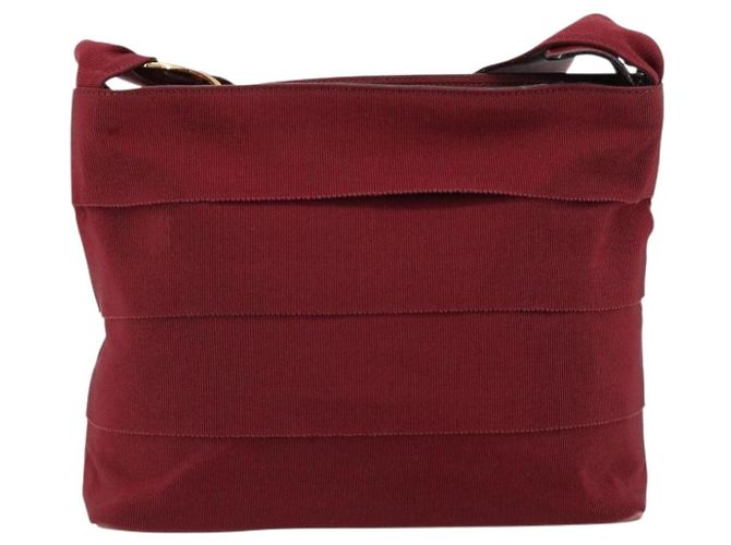 Borsa a tracolla Salvatore Ferragamo Vala in tela e pelle rosso oro Auth ka4578A D'oro - vista 13
