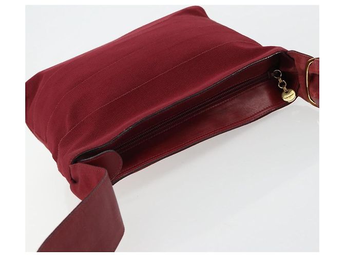 Borsa a tracolla Salvatore Ferragamo Vala in tela e pelle rosso oro Auth ka4578A D'oro - vista 6