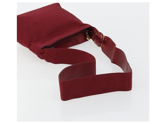 Borsa a tracolla Salvatore Ferragamo Vala in tela e pelle rosso oro Auth ka4578A D'oro - vista 7