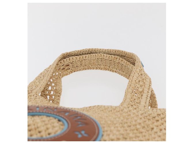 Borsa Tote LOUIS VUITTON On the Go MM Raffia Okinawa Only Beige LV Auth 182627SAM - vista 14