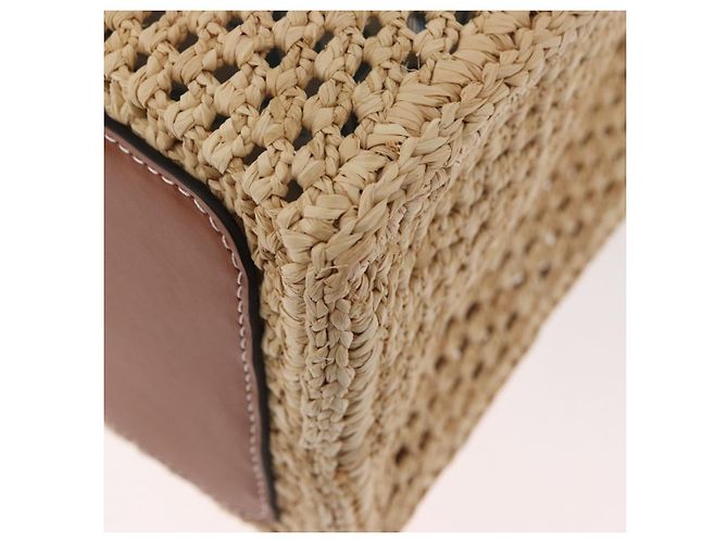 Borsa Tote LOUIS VUITTON On the Go MM Raffia Okinawa Only Beige LV Auth 182627SAM - vista 17