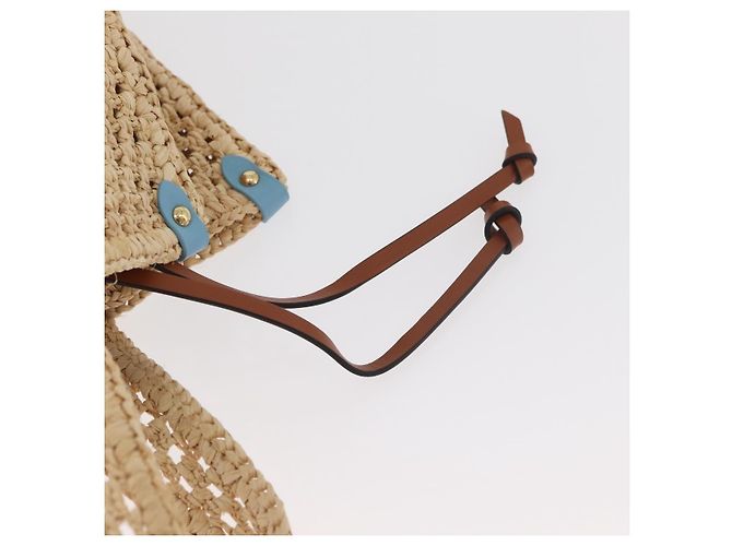 Borsa Tote LOUIS VUITTON On the Go MM Raffia Okinawa Only Beige LV Auth 182627SAM - vista 19