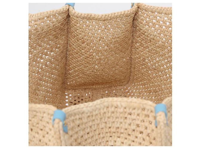 Borsa Tote LOUIS VUITTON On the Go MM Raffia Okinawa Only Beige LV Auth 182627SAM - vista 20