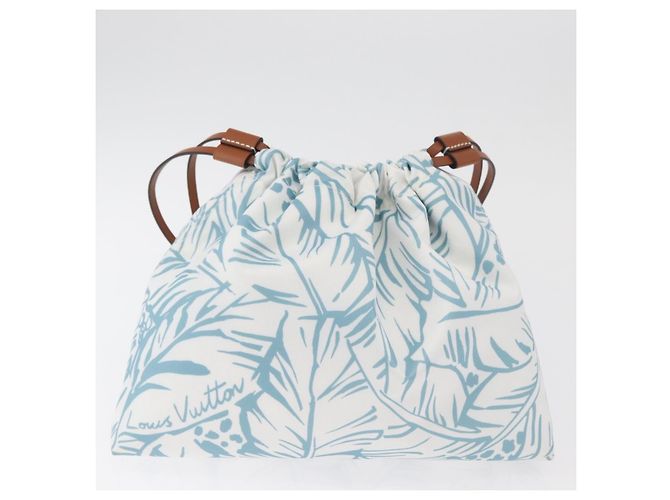 Borsa Tote LOUIS VUITTON On the Go MM Raffia Okinawa Only Beige LV Auth 182627SAM - vista 22