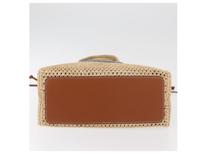 Borsa Tote LOUIS VUITTON On the Go MM Raffia Okinawa Only Beige LV Auth 182627SAM - vista 5