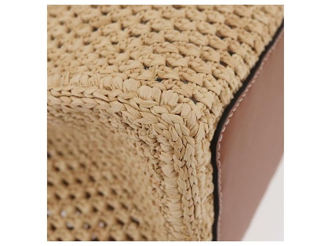 Borsa Tote LOUIS VUITTON On the Go MM Raffia Okinawa Only Beige LV Auth 182627SAM - vista 8