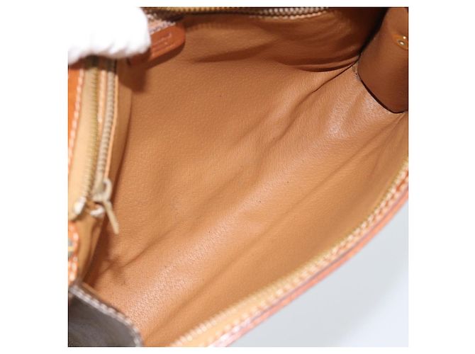 Céline Borsa Business CELINE Macadam Canvas PVC Pelle Marrone Oro Auth ka4622 D'oro - vista 11