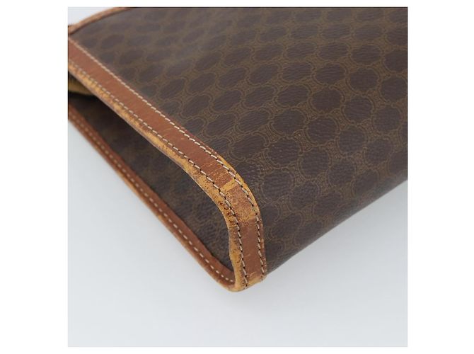Céline Borsa Business CELINE Macadam Canvas PVC Pelle Marrone Oro Auth ka4622 D'oro - vista 16