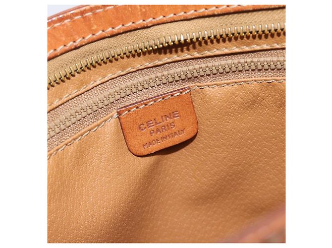 Céline Borsa Business CELINE Macadam Canvas PVC Pelle Marrone Oro Auth ka4622 D'oro - vista 17