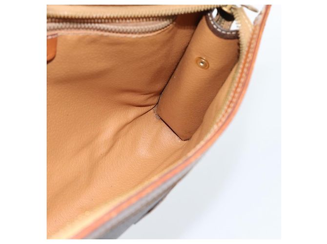 Céline Borsa Business CELINE Macadam Canvas PVC Pelle Marrone Oro Auth ka4622 D'oro - vista 18