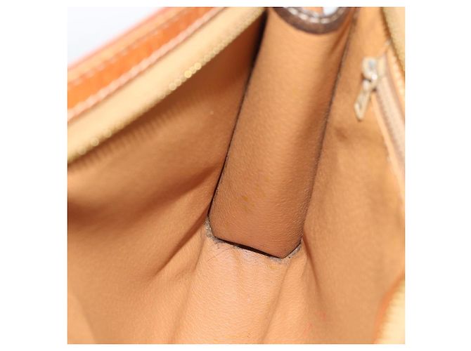 Céline Borsa Business CELINE Macadam Canvas PVC Pelle Marrone Oro Auth ka4622 D'oro - vista 19