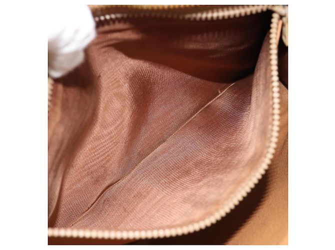 Céline Borsa Business CELINE Macadam Canvas PVC Pelle Marrone Oro Auth ka4622 D'oro - vista 21