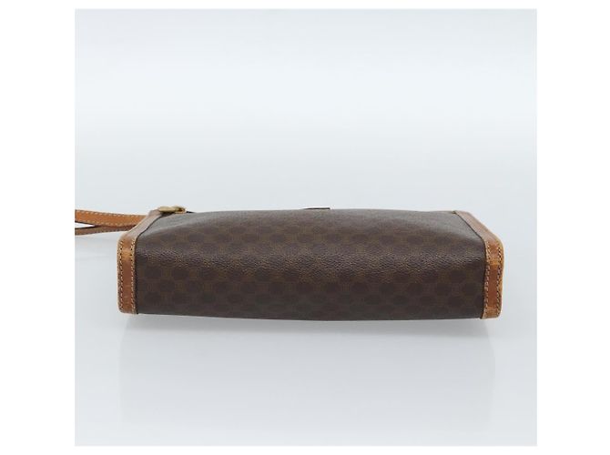 Céline Borsa Business CELINE Macadam Canvas PVC Pelle Marrone Oro Auth ka4622 D'oro - vista 5