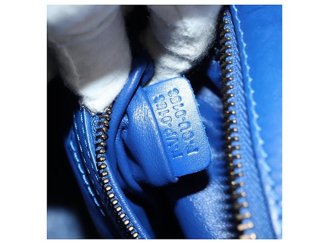 Céline Borsa CELINE Micro shopper in pelle blu oro Auth 183645V D'oro - vista 11