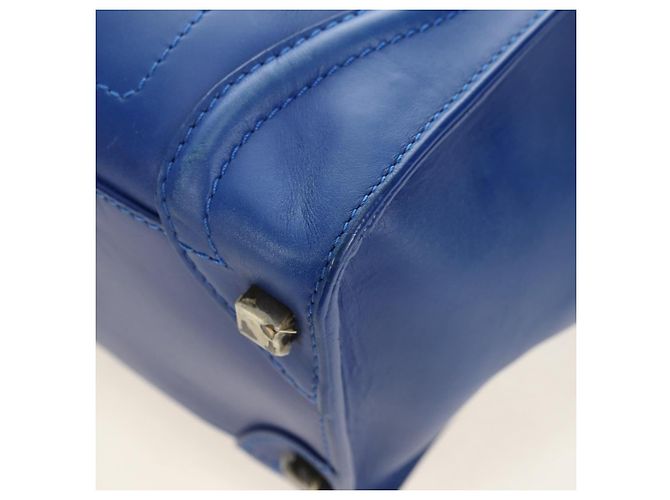 Céline Borsa CELINE Micro shopper in pelle blu oro Auth 183645V D'oro - vista 16