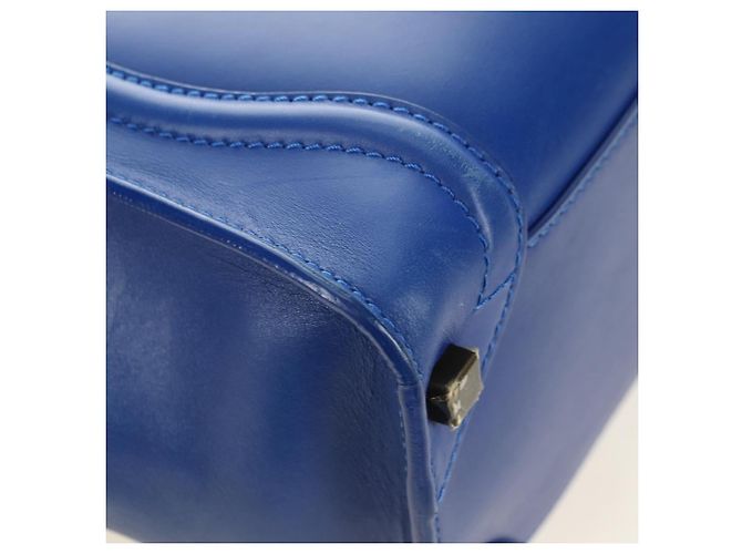 Céline Borsa CELINE Micro shopper in pelle blu oro Auth 183645V D'oro - vista 17