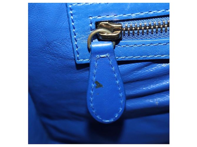 Céline Borsa CELINE Micro shopper in pelle blu oro Auth 183645V D'oro - vista 25