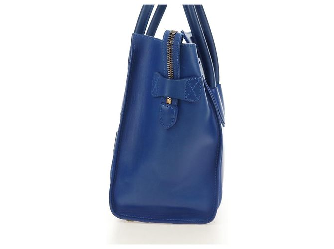 Céline Borsa CELINE Micro shopper in pelle blu oro Auth 183645V D'oro - vista 3