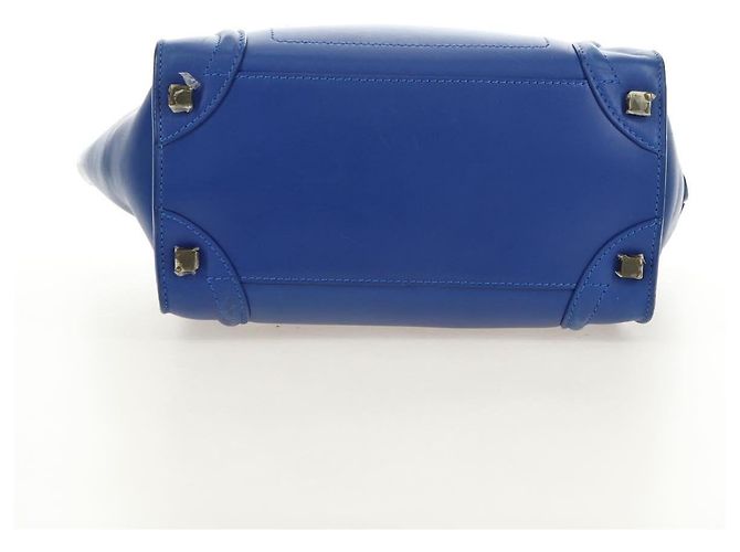 Céline Borsa CELINE Micro shopper in pelle blu oro Auth 183645V D'oro - vista 5