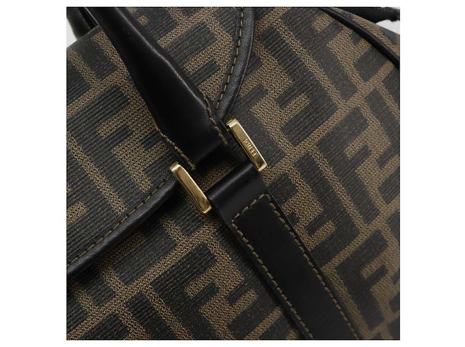 Borsa a mano FENDI Zucca Canvas Nero Marrone Auth 182969V - vista 19