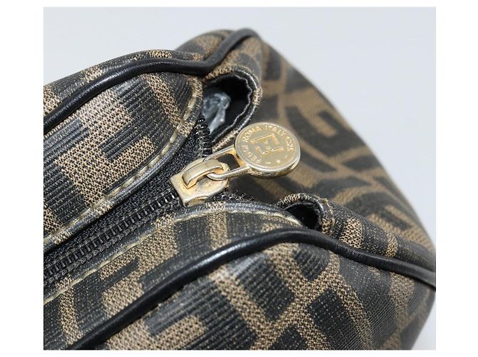 Borsa a mano FENDI Zucca Canvas Nero Marrone Auth 182969V - vista 21