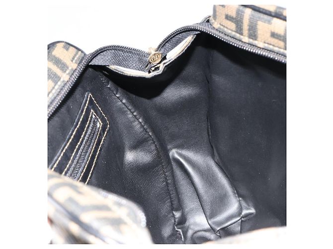 Borsa a mano FENDI Zucca Canvas Nero Marrone Auth 182969V - vista 23