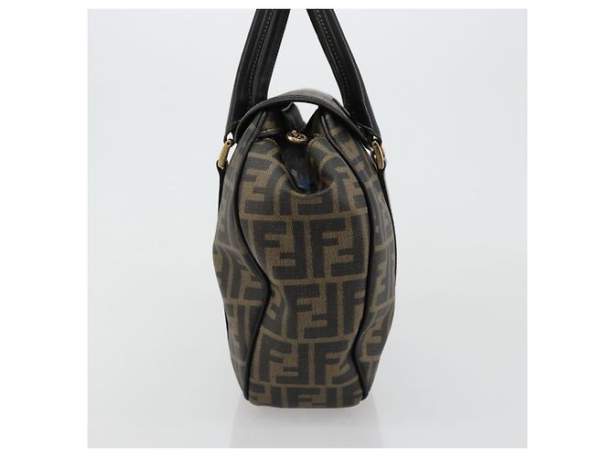 Borsa a mano FENDI Zucca Canvas Nero Marrone Auth 182969V - vista 4