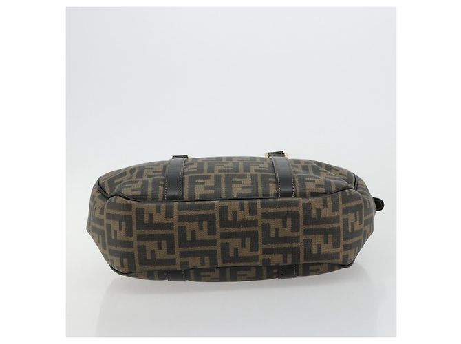 Borsa a mano FENDI Zucca Canvas Nero Marrone Auth 182969V - vista 5