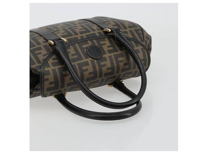 Borsa a mano FENDI Zucca Canvas Nero Marrone Auth 182969V - vista 7