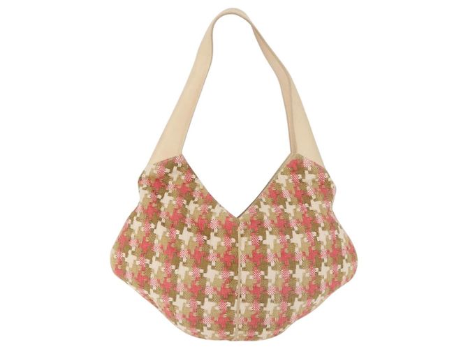 Borsa a tracolla LOEWE cotone Beige Gold Auth 184313A D'oro - vista 13