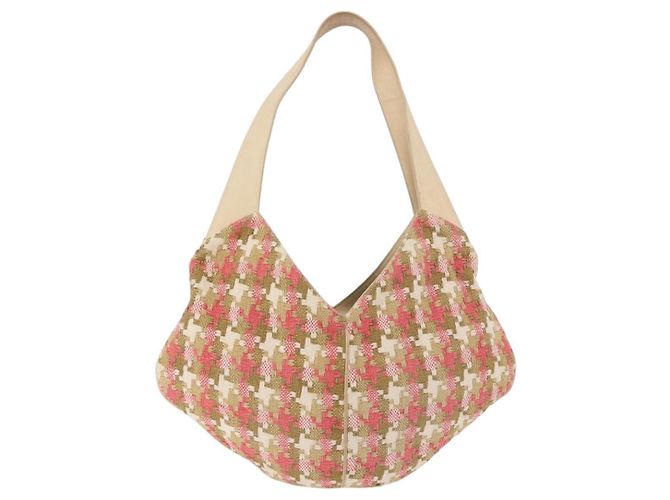 Borsa a tracolla LOEWE cotone Beige Gold Auth 184313A D'oro - vista 2
