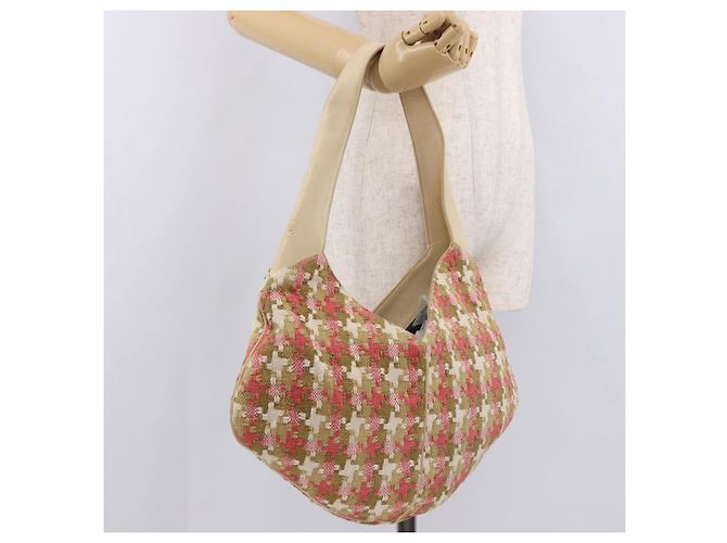 Borsa a tracolla LOEWE cotone Beige Gold Auth 184313A D'oro - vista 20