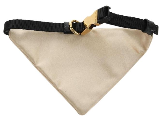 Guinzaglio per cani con collare PRADA in raso oro Auth 182053V - vista 2